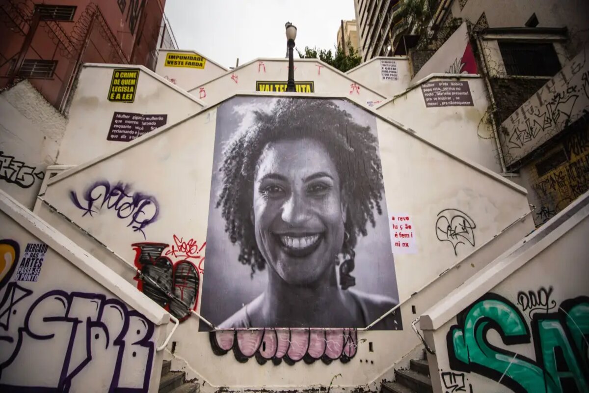 Homenagem à vereadora Marielle Franco no bairro de Pinheiros, em São Paulo Reprodução