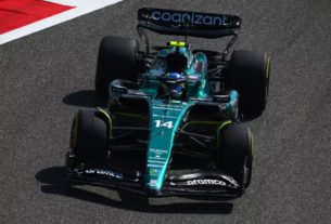 Vista de cima do AMR23, carro da Aston Martin para a F1 2023 — Foto: Clive Mason/Getty Images